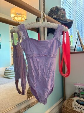 Lilac Lace-Trim Women's Bodysuit